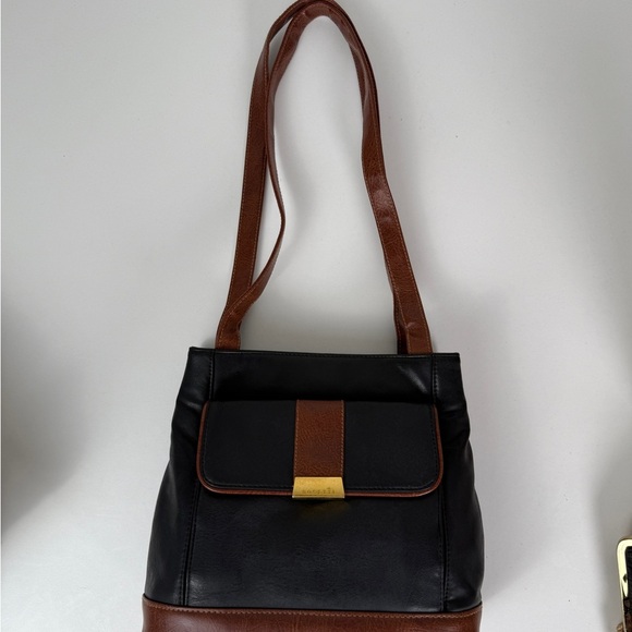 Rosetti Black & Brown Faux Leather Tote Bag | Vintage Style Shoulder Bag - Picture 5 of 8